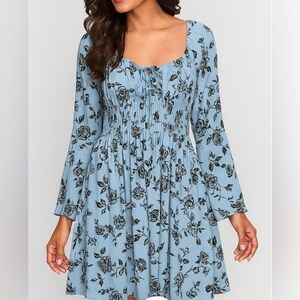 One Clothing Blue and Black Floral Top/Dress